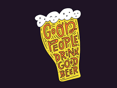 Beer bring people together beer concept doodle handdrawn illustration lettering sketch