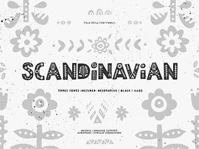 Scandinavian Font Family black bold decorative display family folk font ornamental scandinavian traditional type typography