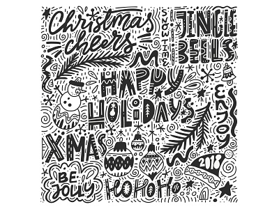 Happy Holidays Freehand christmas composition freehand holiday illustration ipad pro lettering new year typography