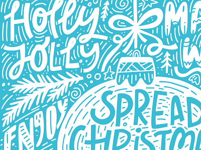 Spread Christmas Cheer christmas composition freehand holiday illustration ipad pro lettering new year typography