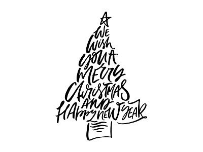 Christmas Tree brush christmas hand drawn hand written holiday ink lettering quote xmas