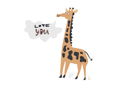 Love Giraffe animal children cute giraffe illustration kid love nursery paper papercut scrapbookimg zoo