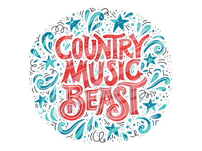 Country Music Beast concept country design drawing festival hand drawn handdrawn illustration illustration agency lettering letters music quote vector