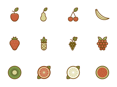 Fruit icon set