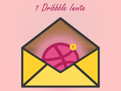 1 Dribbble Invite [Giveaway] design dribble invite giveaway illustration invite vector