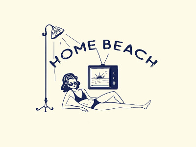 Home Beach art badge beach bikini design dribbble girl hcmc holiday home illustration quarantine sunbath typography vacation vietnam vintage vintage badge vintage illustration woman