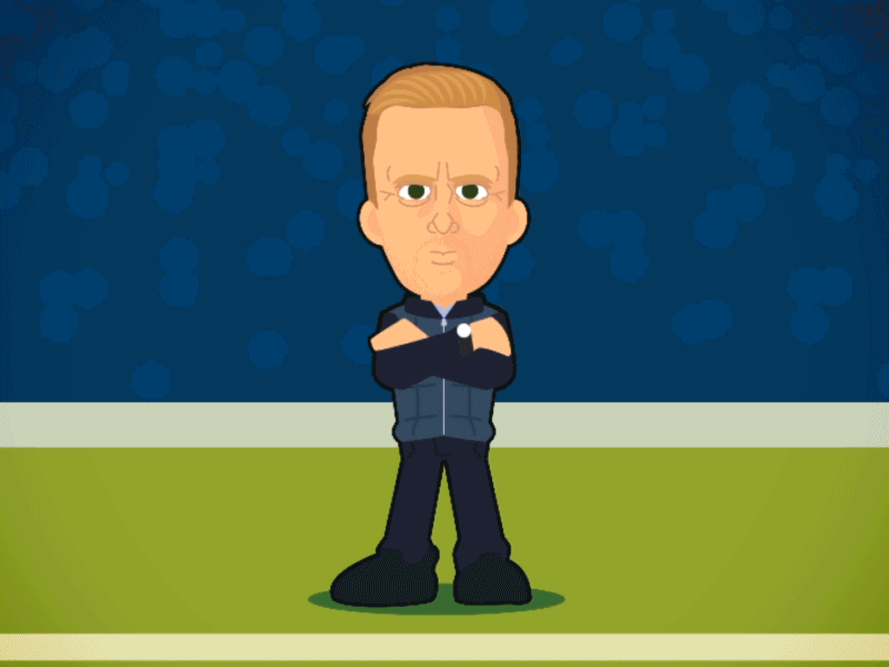 Leeds United manager, Garry Monk after effects animation character design football garry manager monk soccer stadium tactics