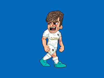 Pixel Gaetano Berardi of Leeds United character design football game game over illustration leeds leeds united pixel pixel art soccer video game