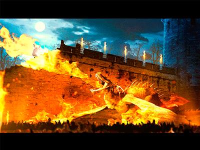 Warwick Castle Dragon Slayer 3d animation battle c4d castle dragon fire flames game of thrones medieval vfx warwick