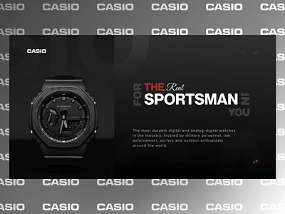 Watch- Landing Page Design. applewatch casio concept dark theme digital e commerce graphic design luxury time ui uidesign ux watch watchface web