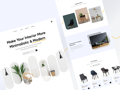 Furnrio - Furniture Landing Page Website app architecture ecommerce furniture home decoration homepage interior agency landing landing page product property service store ux web design website