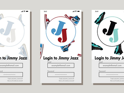 Jimmy Jazz Login Screen