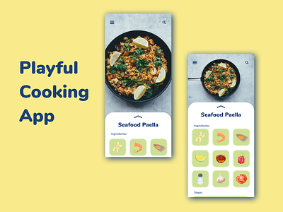 Playful Cooking App animation app cooking design food ui
