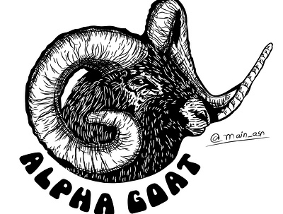 Alpha Goat Vintage Hand Drawn Logo design graphic design hand drawn logo illustration logo mascot minimalist logo vector vintage
