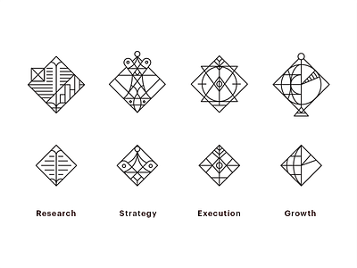 Method Icons accomplice accpl company geometric glyphs icon set iconography methodology pillars team