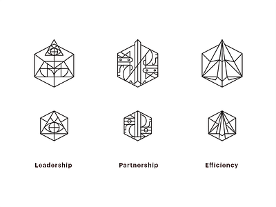 Company Icons accomplice accpl company geometric glyphs icon set iconography methodology pillars team