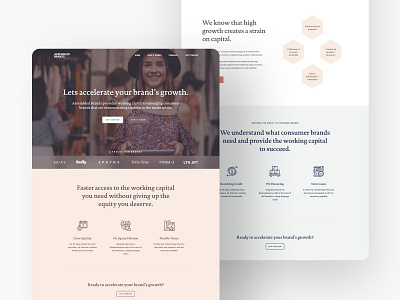 Assembled Brands accelerator b2b bank banking brands capital finance financial hexagon influencer landing page money one page one page design pastel serif