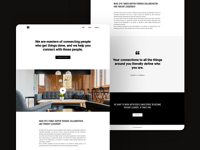Networked.io black and white bold brands bw condensed din interui landing page linkedin marketing network networking one page one page site