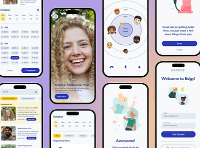 Mental health app that connects struggling youth with Edgewood app branding design ui ux