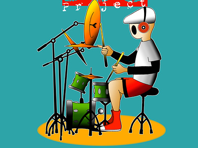 Drummer design graphic design illustration logo vector
