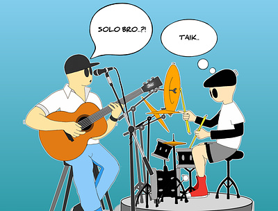 No Solo! band design drum graphic design guitar logo rock vector