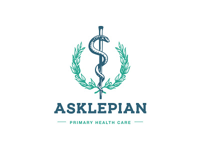 Rod of Asclepius asklepian branding doctor healthcare laurels logo medical medicine pharmaceutics pharmacy rod of asclepius snake