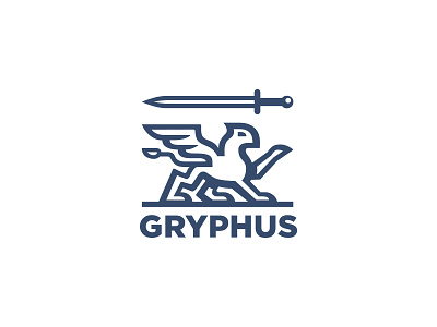 Griffin logo branding finances financial griffin griffon gryphon law legal service logo protection realestate sword