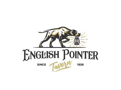 English Pointer Tavern Logo branding dog english gundog hunting illustration inn logo pointer pub restaurant tavrn