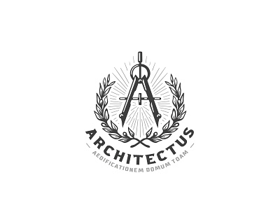 Architect logo architecture architecture design branding compass geometry illustartion laurel wreath laurels logo negative space victorian vintage
