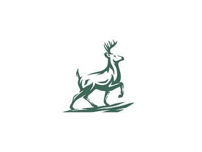 Whitetail deer logo design animal branding buck deer elegant exclusive gracious illustration logo minimal negative space whitetail