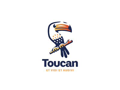 Toucan logo design bird branding colorful entertainment illustration logo media negative space simple toucan tourism travel