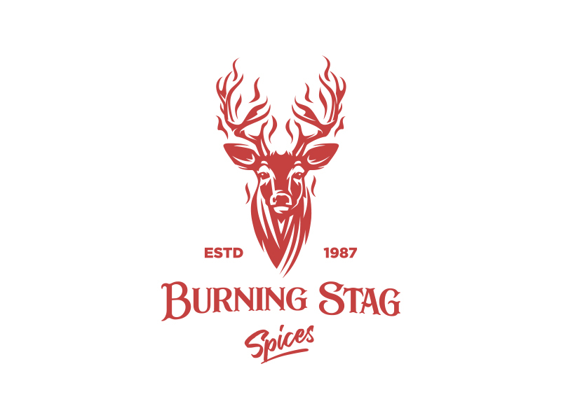 Burning Stag logo design by Mersad Comaga on Dribbble