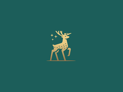 minimal deer logo design animal branding classic deer deer illustration deer logo elegant financial advisor gold green luxurious luxury mark minimal minimalistic powerfull proud royal simple star