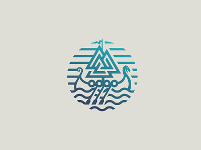 Viking ship  logo design