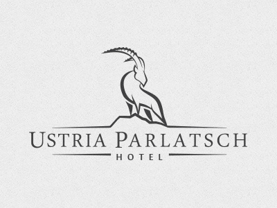 Hotel Ustria Parlatsch alpha male animal billy brand identity branding buck hotel ibex logo male goat ram visual identity