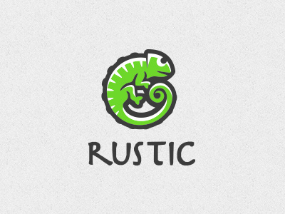 Rustic animal brand branding chameleon gecko lizard logo