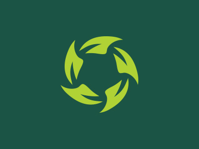 Five Leaf Logo eco green leaf leaves logo mark minimalistic nature pentagram plant simple