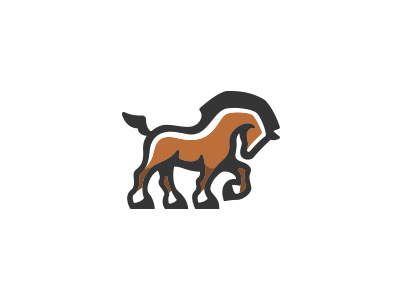 Horse power logo animal cartoon horse logo mark simple stalion strong trojan