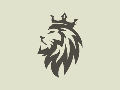 Lion King animal crown epic head king lion logo luxury mark negative space