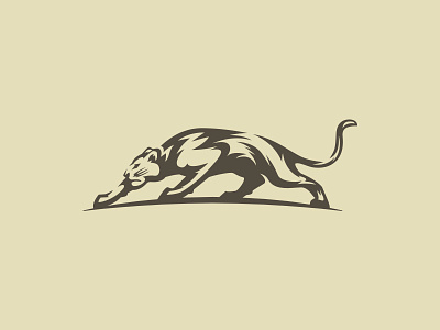 Lioness animal cat leopard lion lioness logo mark negative space panther panthera sneaking wild