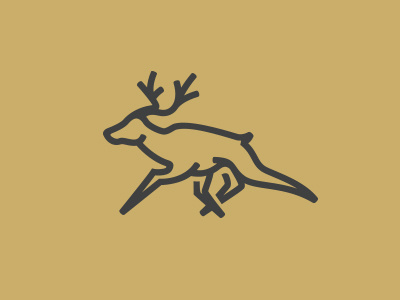 Buck logo animal antlers bow brown buck deer hunt hunting knife line art logo mark