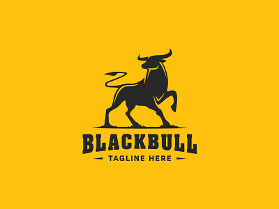 Black Bull logo animal black body building bull bullfight crossfit fitness gym horns logo mark toro