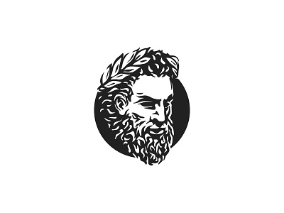 Philosopher logo beard classic face greek head laurel logo man mark philospher roman wreath
