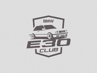 BMW E30 Club logo auto bmw car club e30 illustration logo mark racecar sport