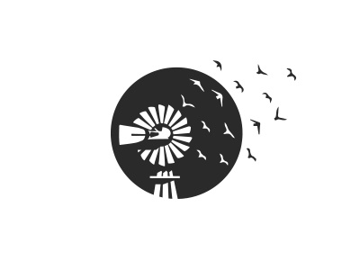 Windmill logo art birds creative farm inspiration logo mark mill photography sky vintage windmill