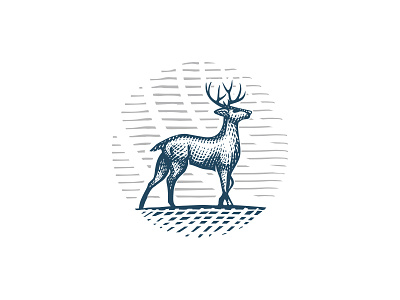 Deer logo animal buck deer elegant elk engraving hunting logo luxurious scratchboard wildlife woodcut