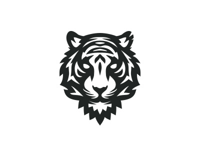 Tiger head logo animal bengal cat crossfit fitness gym logo mark sport tiger white wildcat