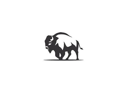 Bison logo american animal bison buffalo bull cow logo mark meat negative space power strenght