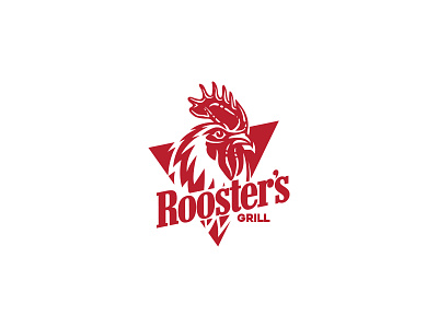 Rooster logo chicken cock fast fawl food grill illustration logo mark meat rooster