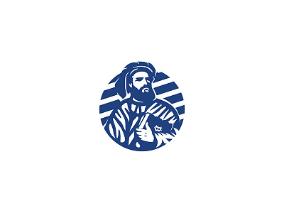 Marco Polo logo beard bitcoin classic face head illustration logo man marco polo mark negative space